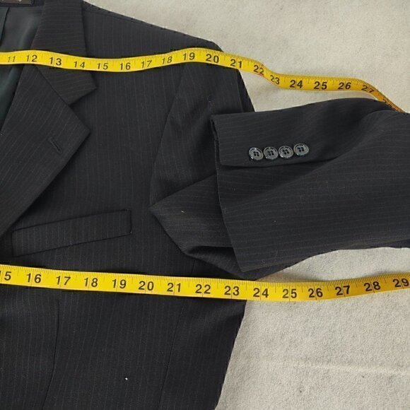 Gianfranco Ruffini Wool 2 Pc Blue Pinstriped Suit Size 36R pants, 44R Jacket - Picture 5 of 12